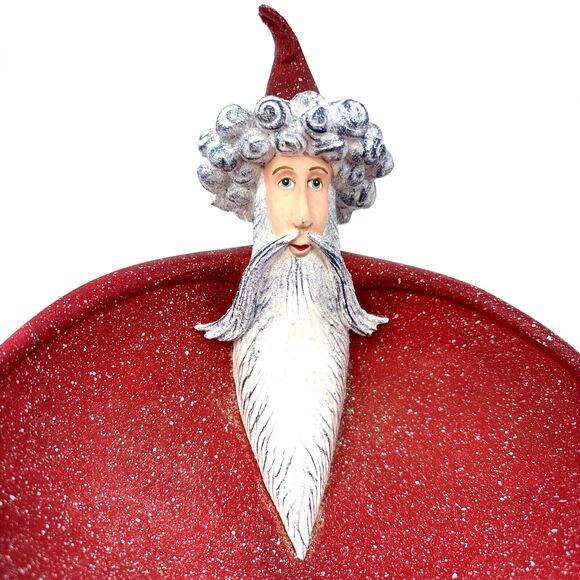 Department 56 Patience Brewster Krinkles Santa Red Speckled Candy Bowl - Picture 10 of 16